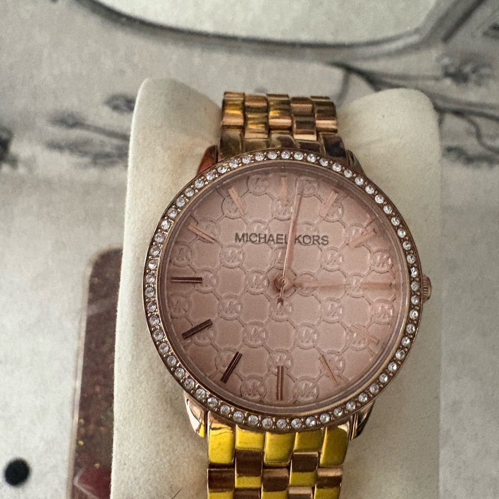 Michael Kors Rose Gold Watch with Crystal Accents